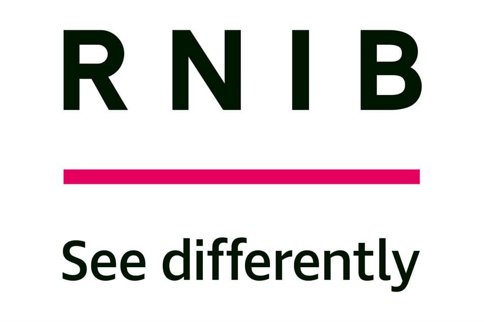 RNIB logo with the tagline "See differently" and a pink underline